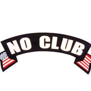 Hot Leathers No Club Embroidered Biker Patch, 11"X2"